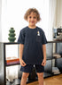 Unisex kids summer pajama set Duck t-shirt + Dark Blue shorts